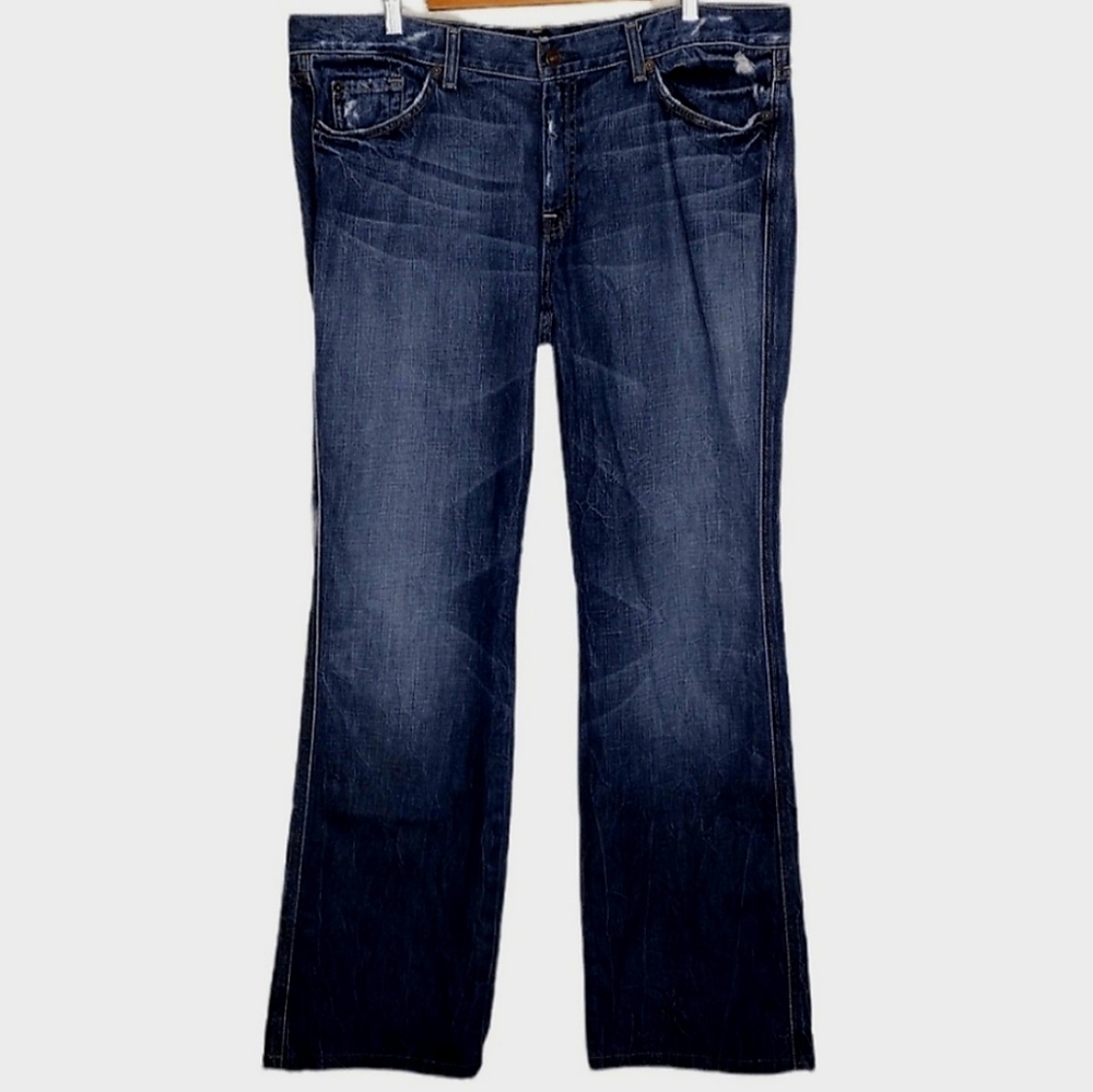 7 For All Mankind A Pkt Boot Cut Distressed Jeans